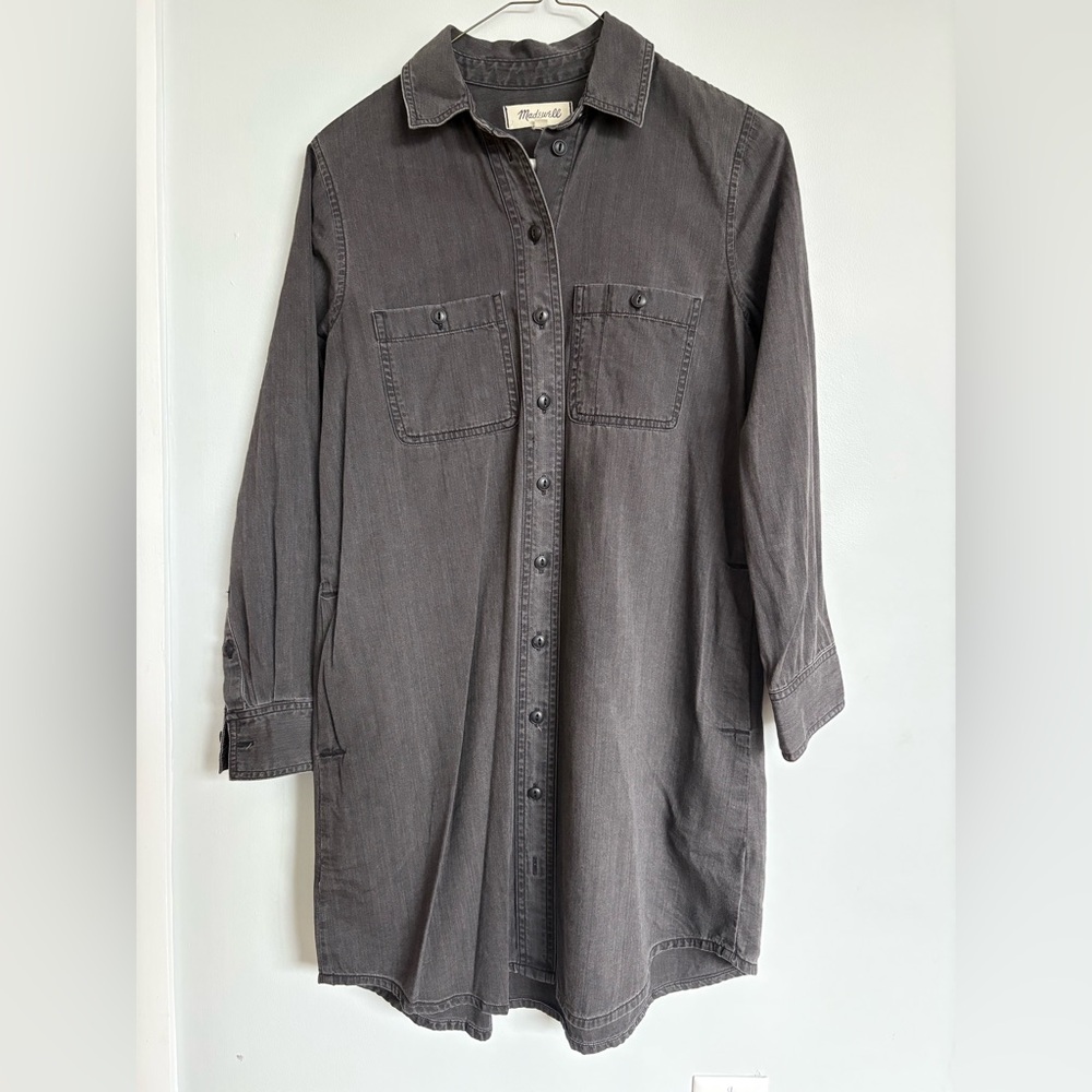 Madewell Charcoal Denim Shirt Dress